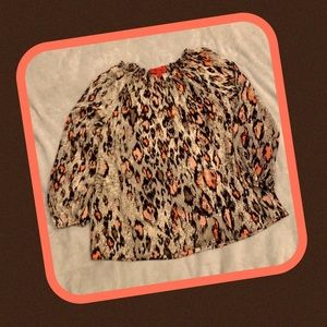 belle gray by Lisa Rinna Cheetah Print Blouse L